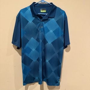 PGA Tour Polo Shirt Adult Large Blue/Green Golfing Golfer Casual‎ Mens
